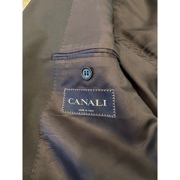 Canali 3‎ Buttons Wool Jacket Coat dark charcoal 56R made in Italy Dark Navy - Picture 14 of 16